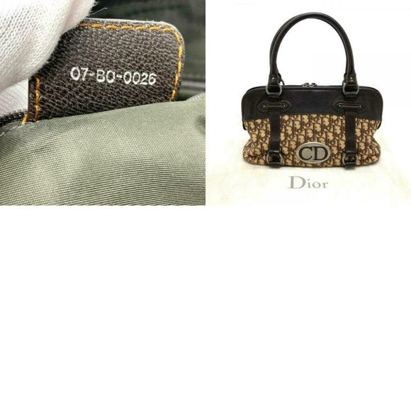Authentic CHRISTIAN DIOR Trotter CD logo Vintage semi-shoulder Hand Bag Brown - Picture 12 of 12